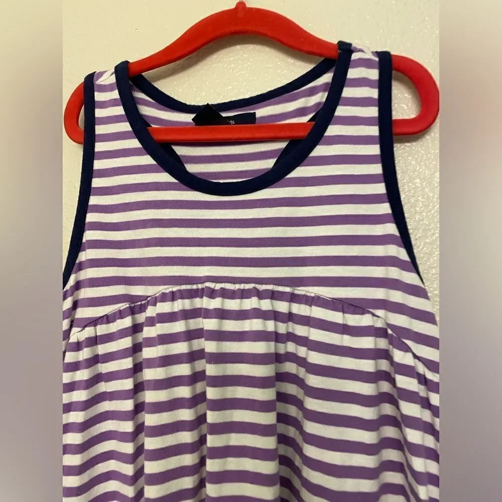 Gap lavender purple stripe hi low long Maxi racer back  summer dress XL /12